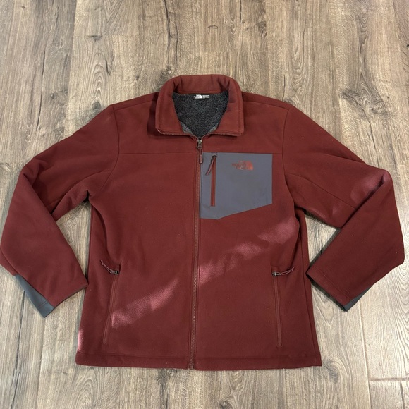 The North Face Jacket Adult Medium Red Full Zip Sherpa Fleece Deep Pile Mens Lrg - Picture 1 of 9